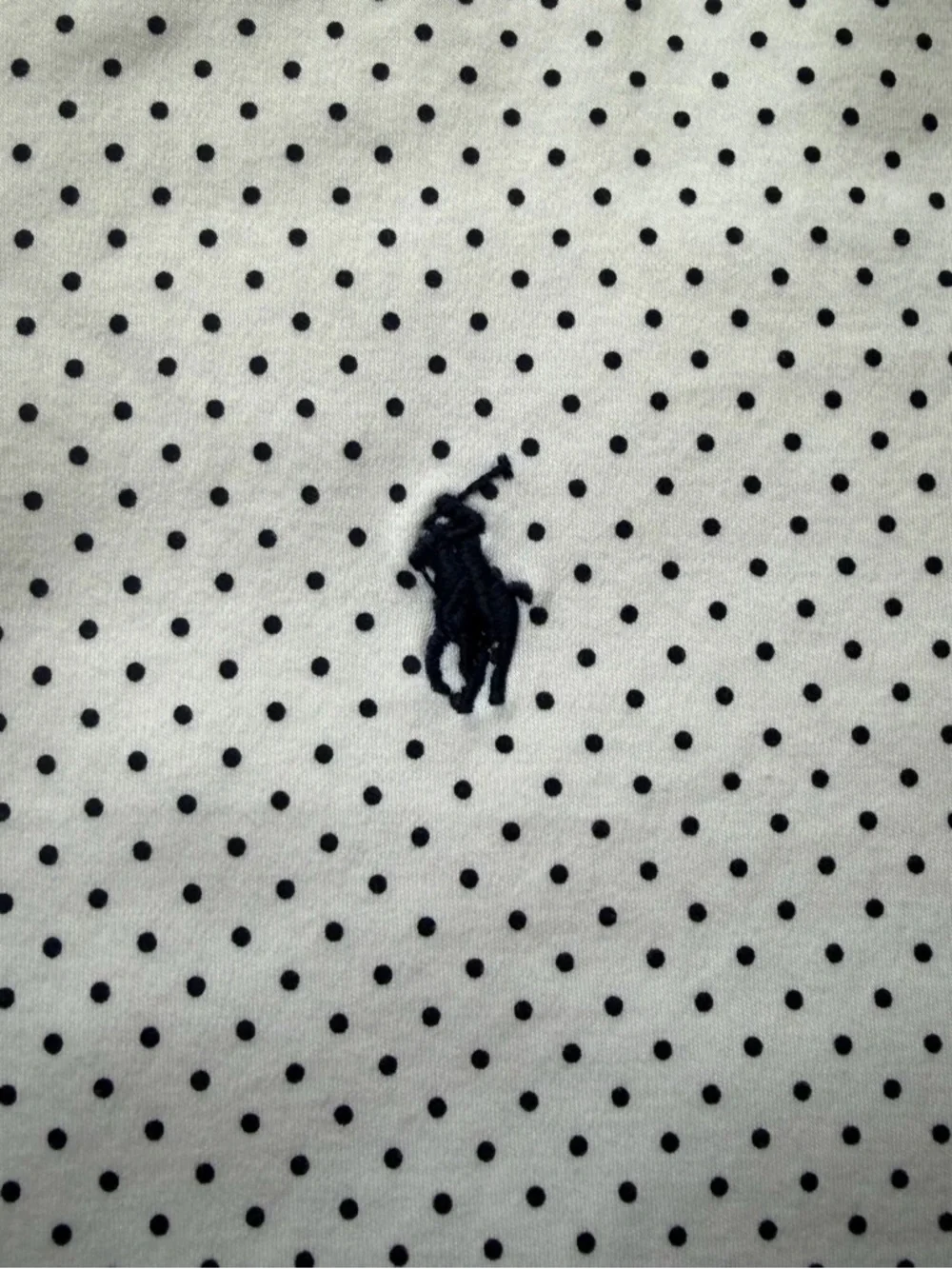 Ralph Lauren White Polo with Navy Microdots